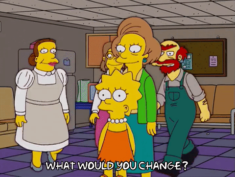Backed by school staff, Lisa Simpson asks, 'What would you change?'